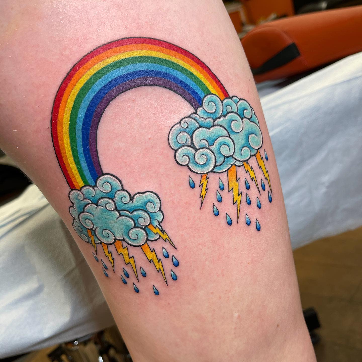 8. Traditional Arched Rainbow Tattoo Ideas.