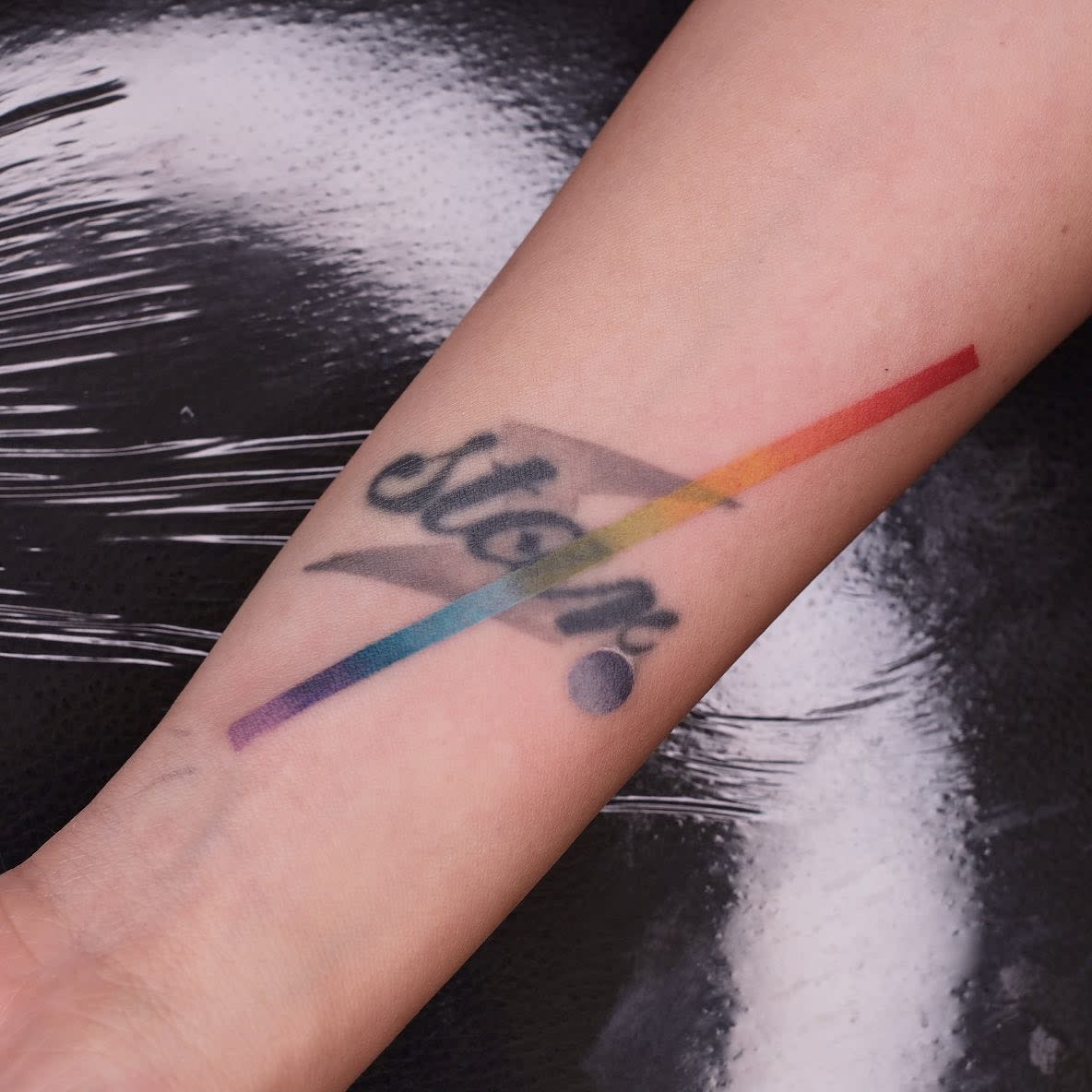 Wrist Rainbow Tattoos -daub_tattoo