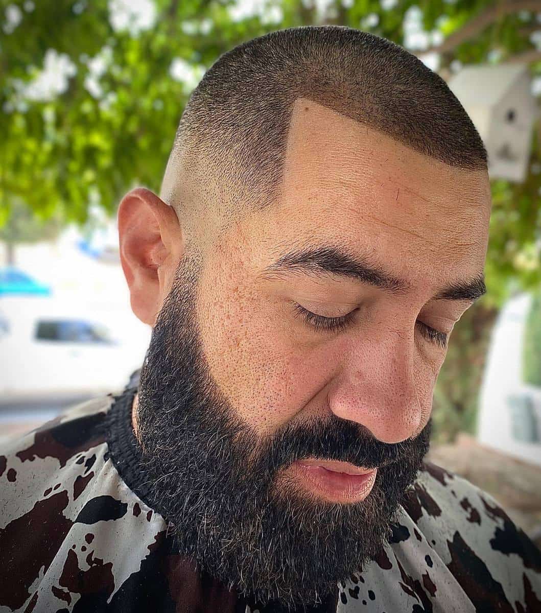 Razor fade with beard