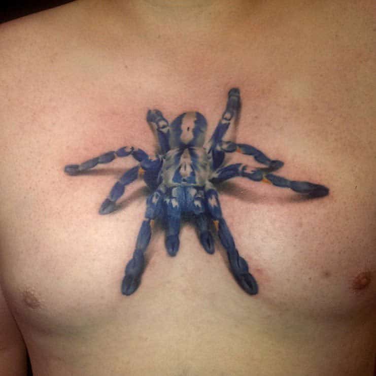 Realistic 3D Spider Tattoo bigdeluxetattoo