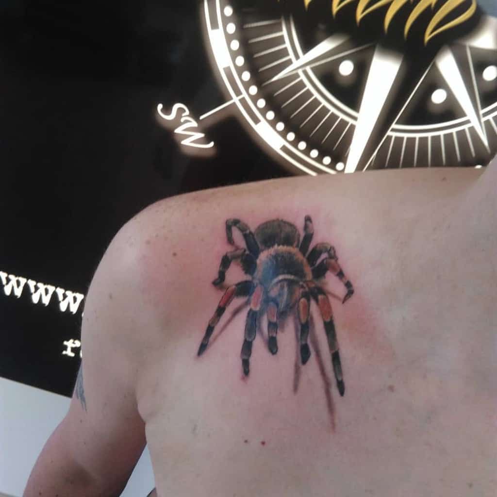 Realistic 3D Spider Tattoo mykolapfefer
