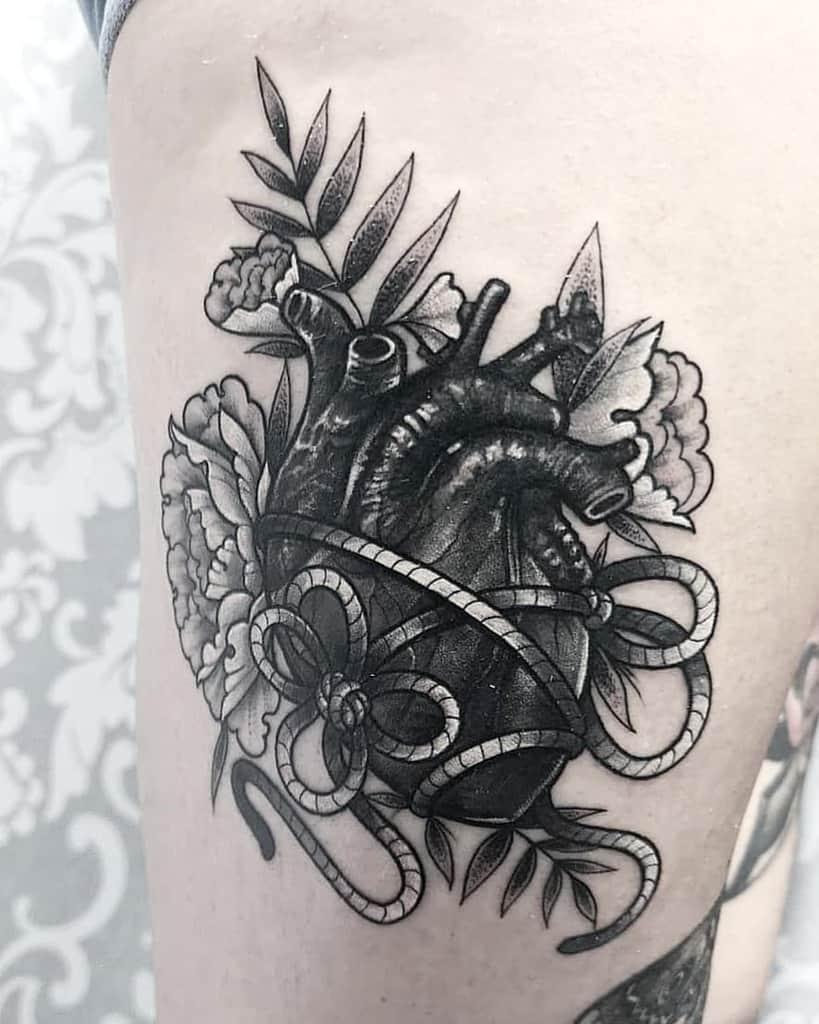 Realistic Anatomical Black Heart Tattoo Asiacollapse