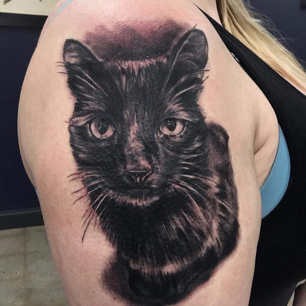 Realistic Black Cat Tattoo blackmothcollective