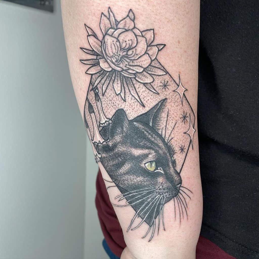 Realistic Black Cat Tattoo mermgypsy_tattoo