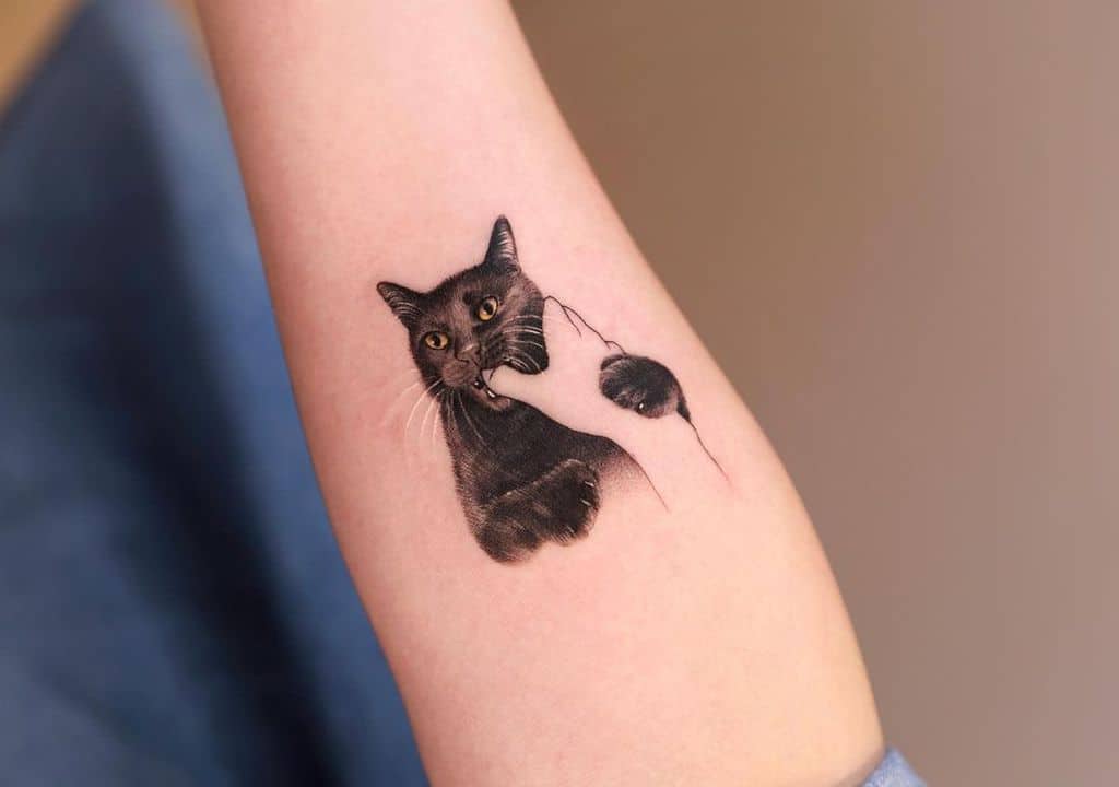 Realistic Black Cat Tattoo pettattoo.salmon