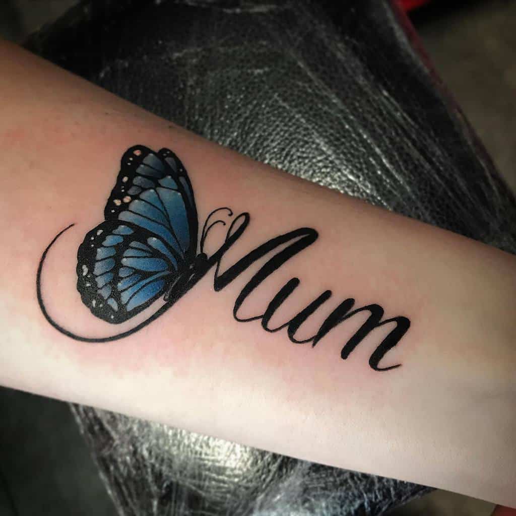 Realistic Blue Butterfly Tattoos goodman.tattoo