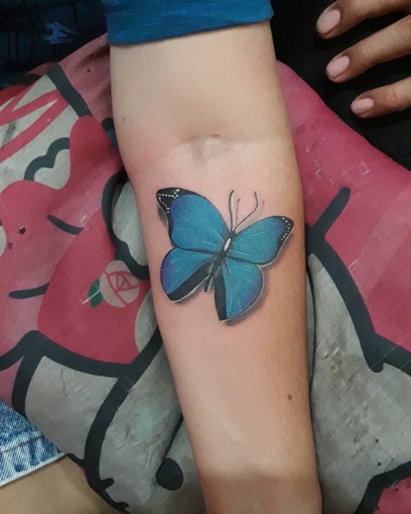 Realistic Blue Butterfly Tattoos r_a_tattoo