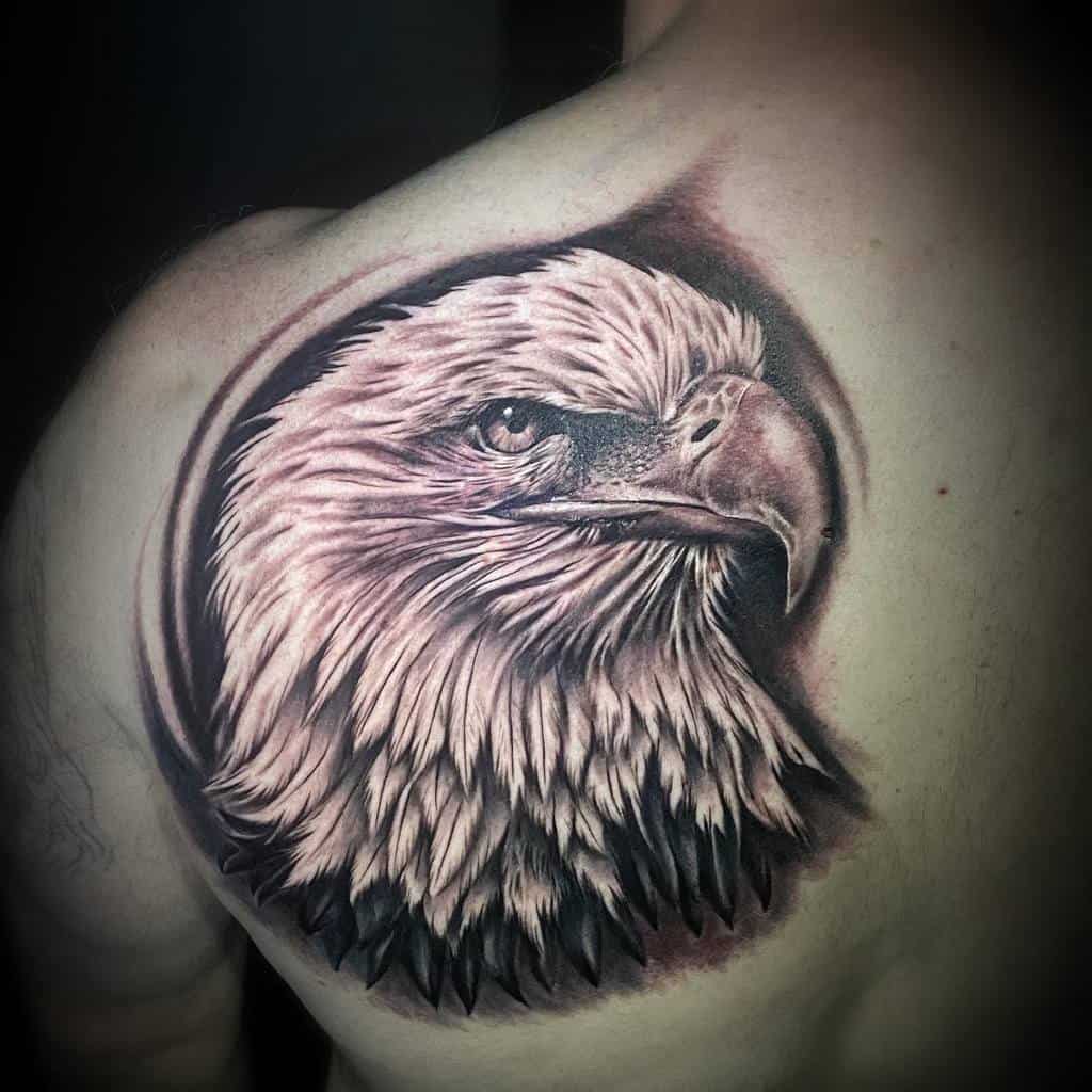 Realistic Eagle Head Tattoo beau_scott_tattoos