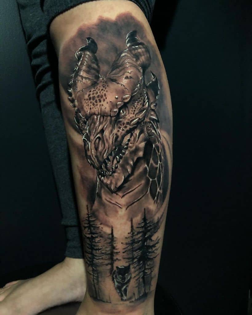 Realistic Game of Thrones Dragon Tattoo corvo_tattoo