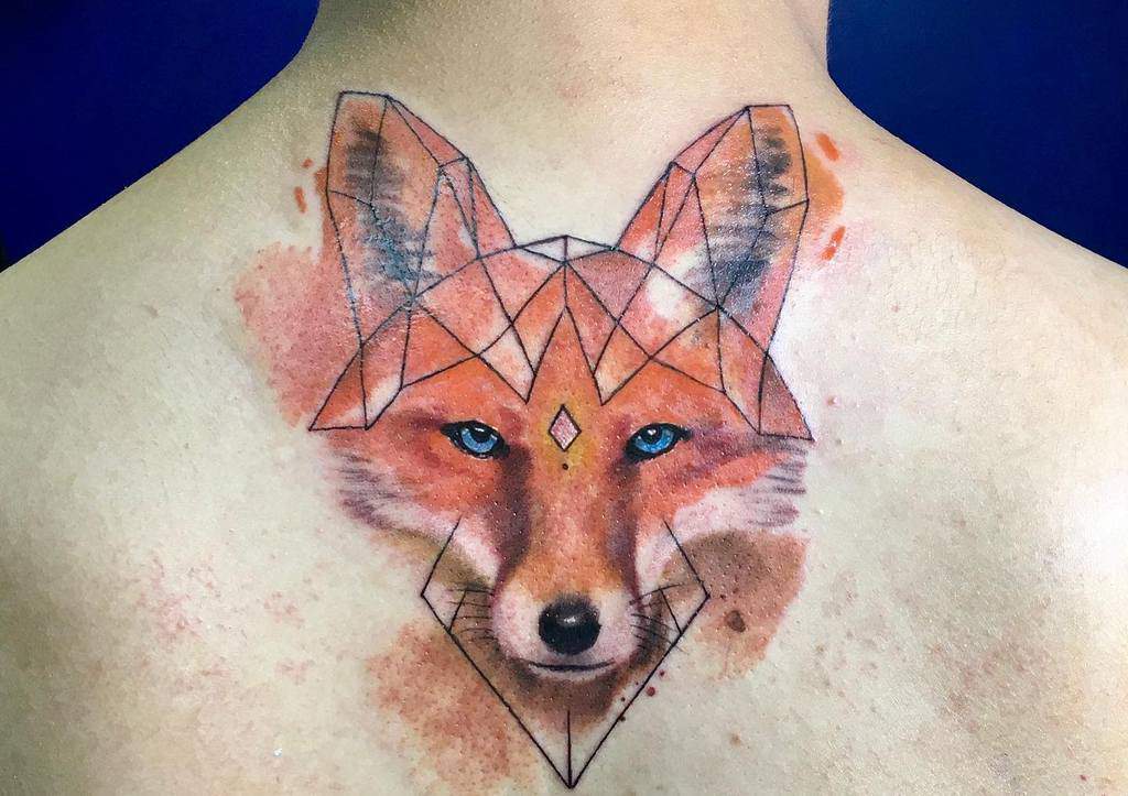 Realistic Geometric Fox Tattoo cyrus.sepulveda