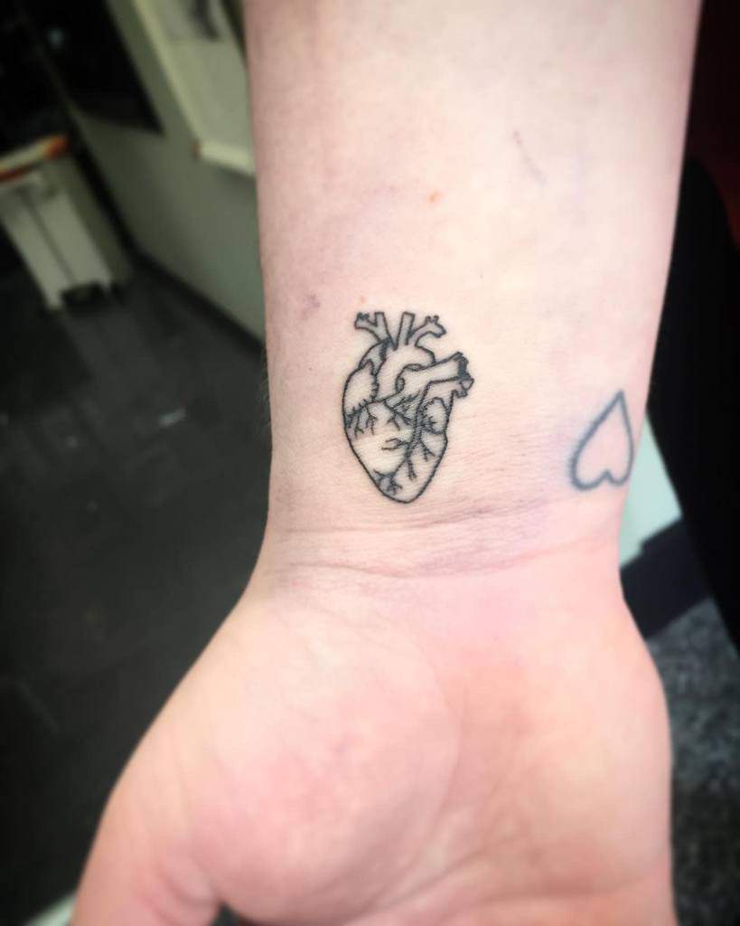 Realistic Heart Outline Tattoo natalia_theabbey
