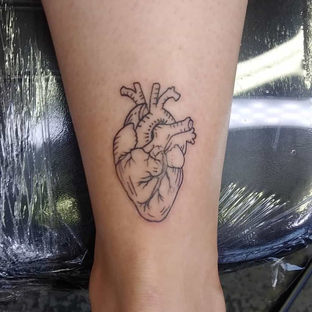 Realistic Heart Outline Tattoo ryan_hammond