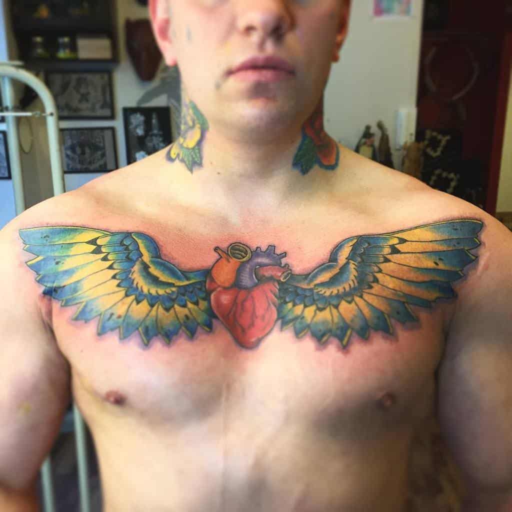 Realistic Heart With Wings Tattoo manu_tattooo