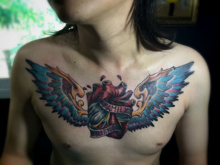 Realistic Heart With Wings Tattoo tai.tod
