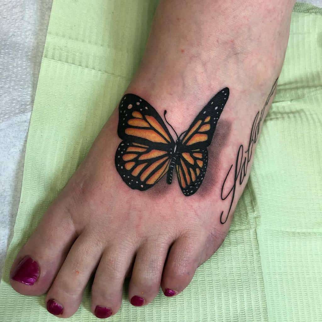 Realistic Monarch Butterfly Tattoo 2 paulhenrytattoo