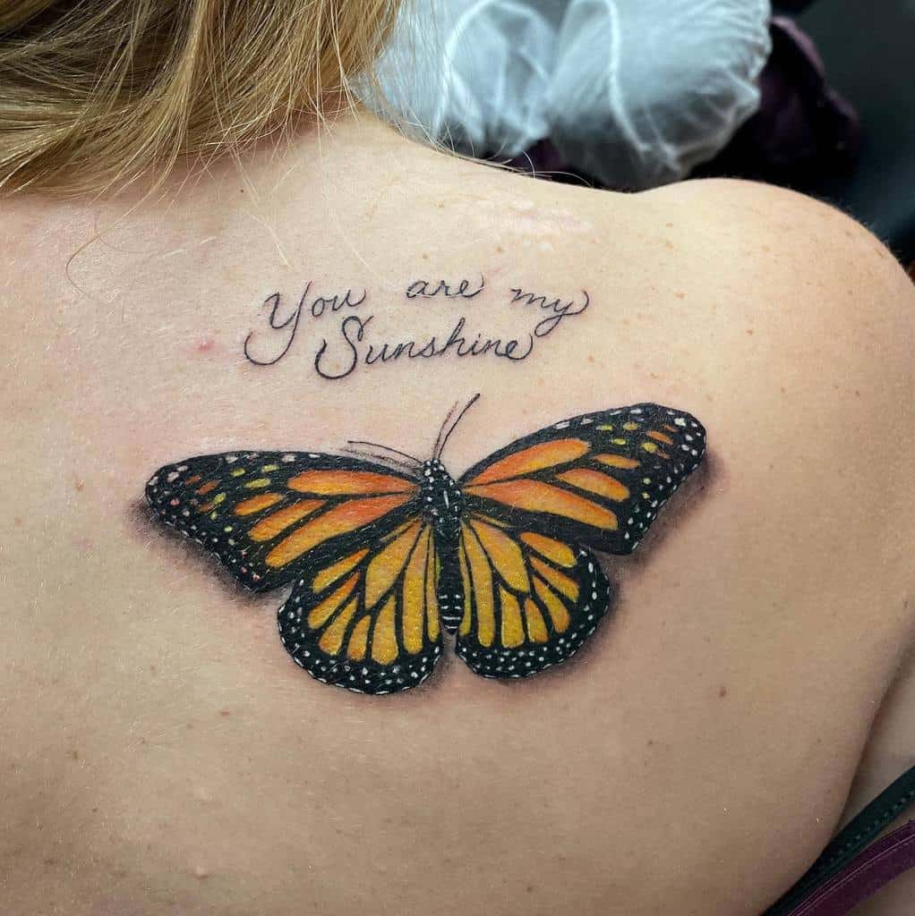 Realistic Monarch Butterfly Tattoo audreymello1
