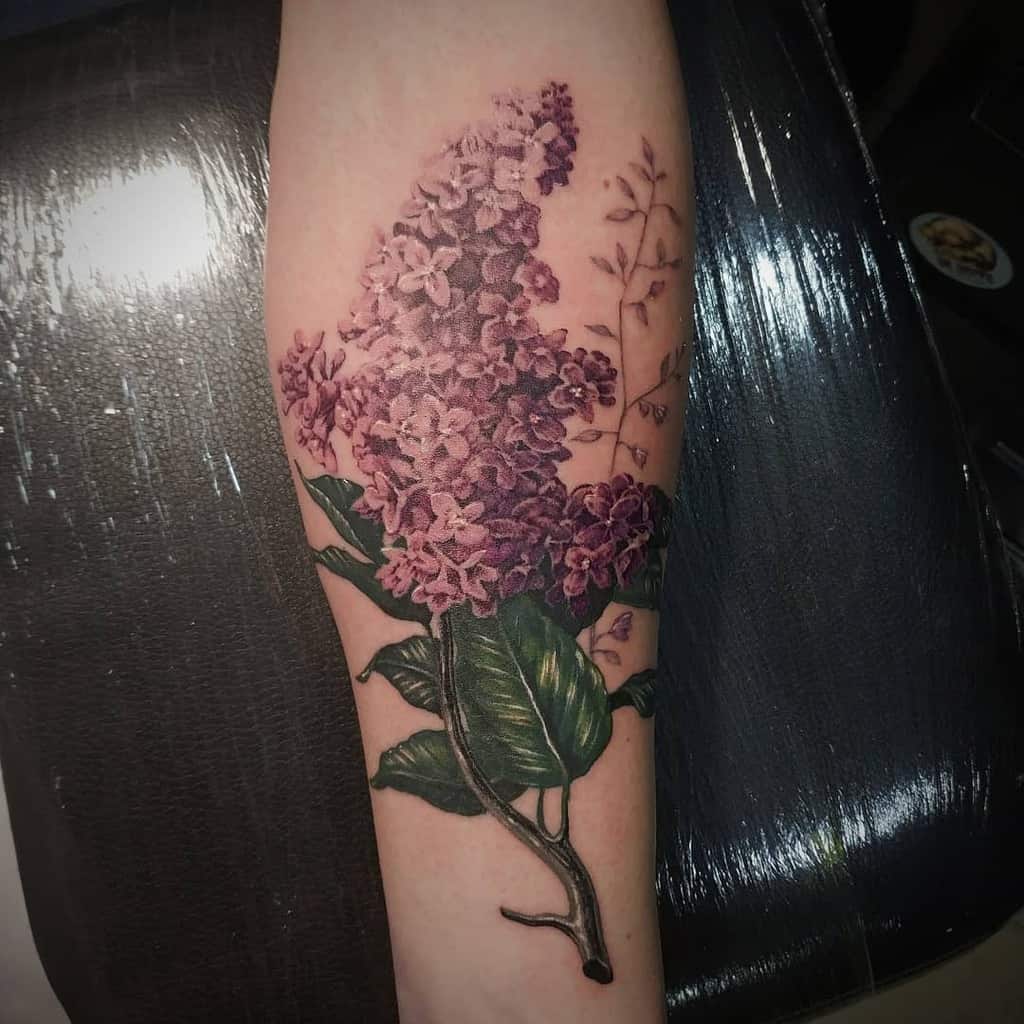 Realistic Purple Flower Tattoo multik_tattoo