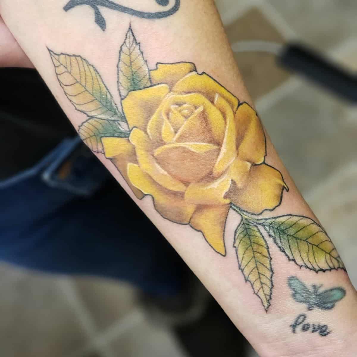 Realistic Yellow Rose Tattoo -melysa__fie