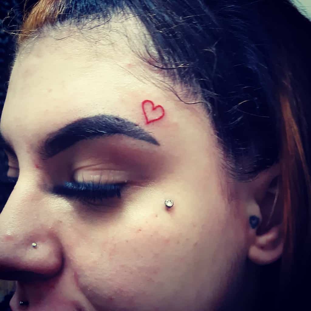 Red Heart Outline Tattoo phia_ink_x