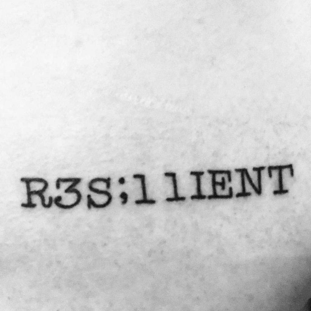 Resilient Script Semicolon Tattoo