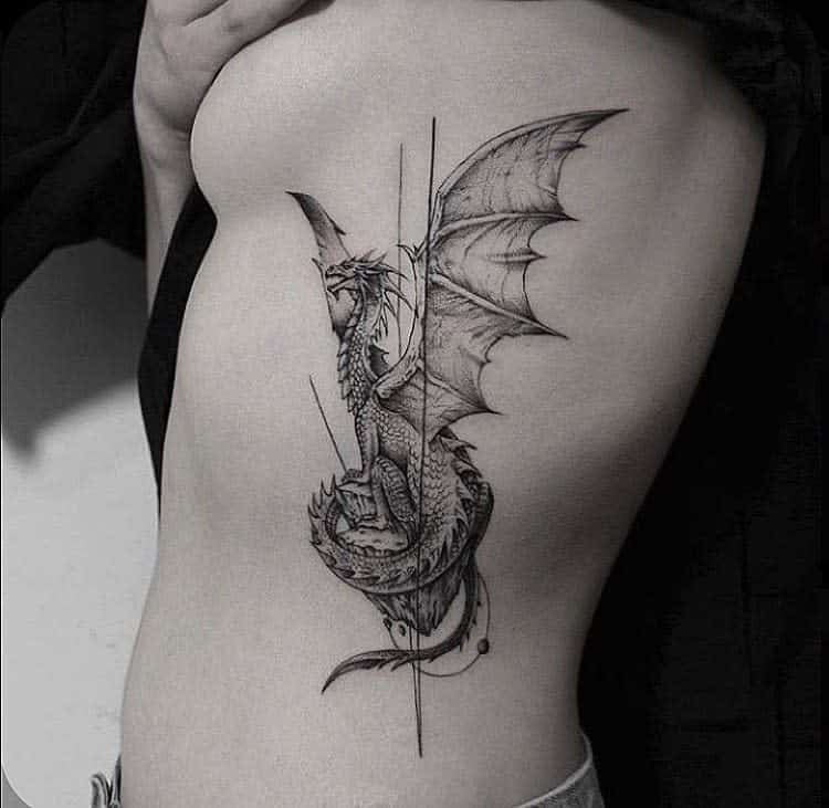 Rib Dragon Tattoos for Women heartofawitch