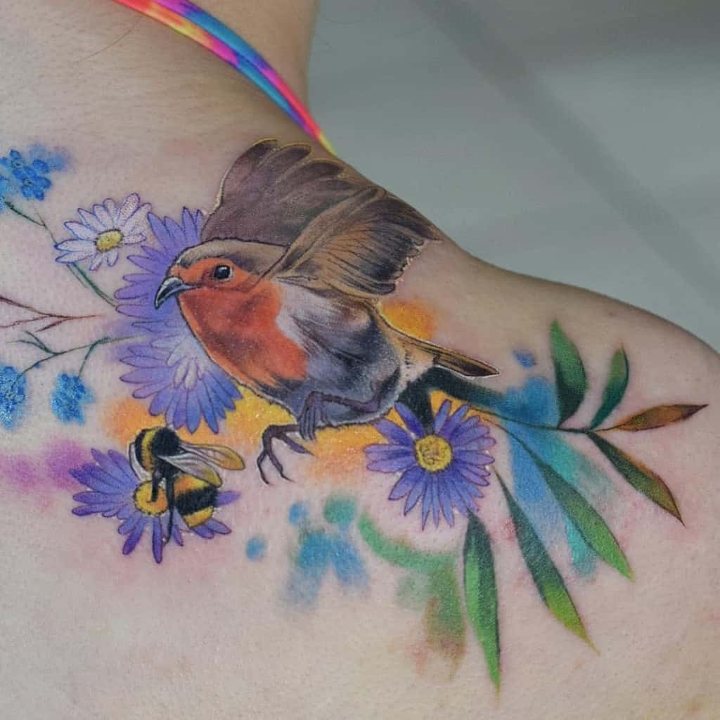 Robin Watercolor Tattoo Toritreasure