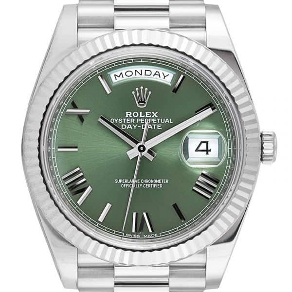 Rolex Day-Date 40 60th Anniversary White Gold Olive Green Dial