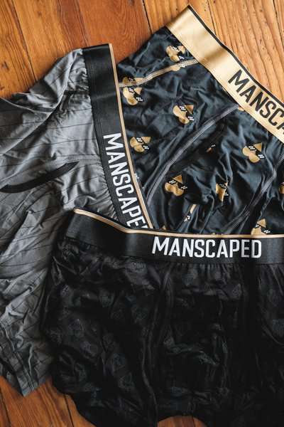 Manscaped Boxers 2.0 in Grey, Black and Black with gold print