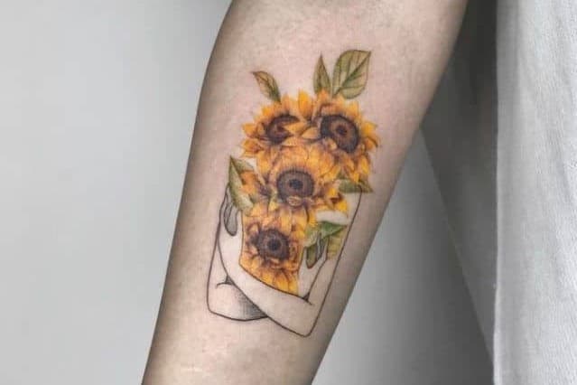 Sunflower tattoo by Ilaria Tattoo Art  Post 26195