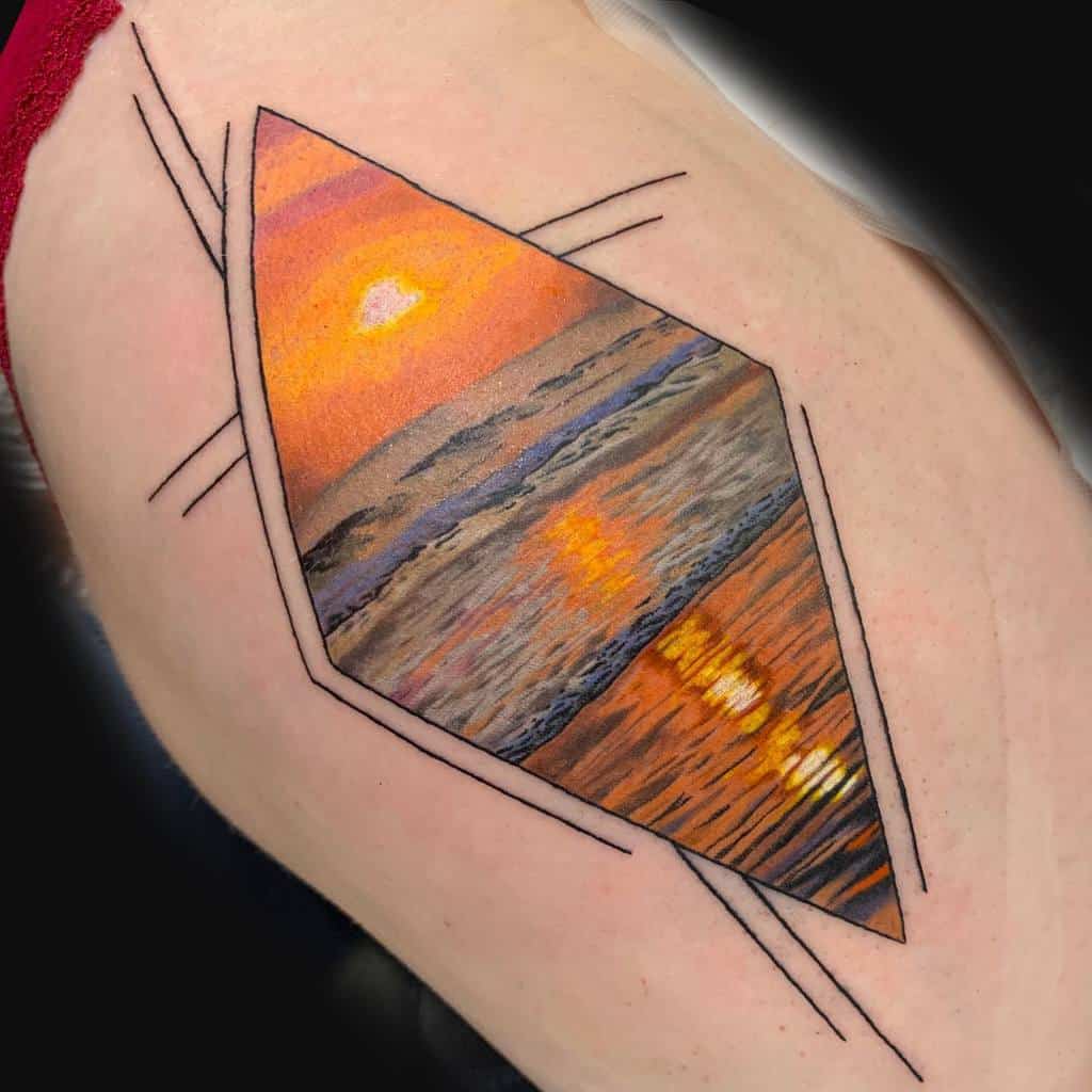 sunset-colour-coast-beach-ocean-tattoo-charleymactattoo
