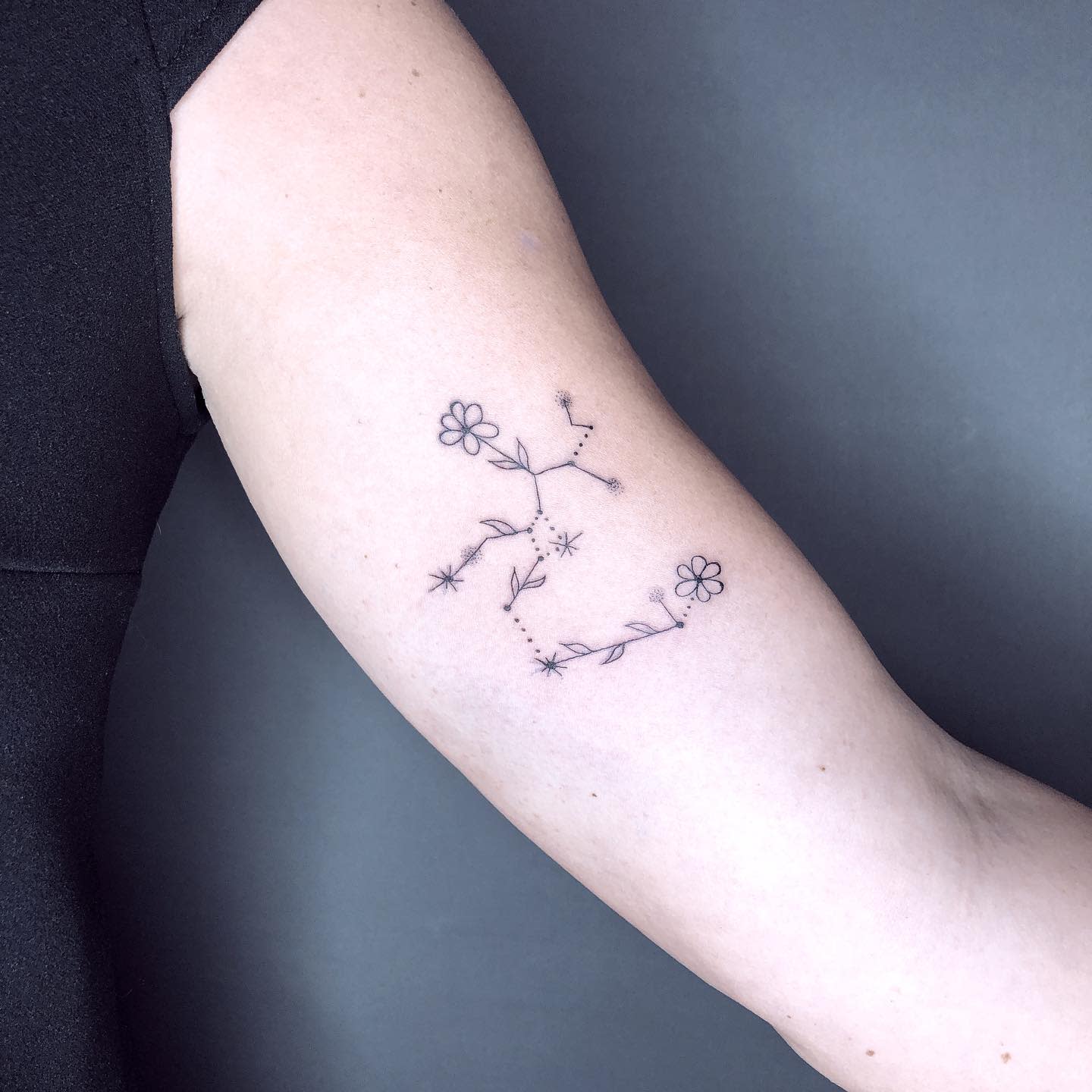 Flower Sagittarius Constellation Tattoo -more.lines