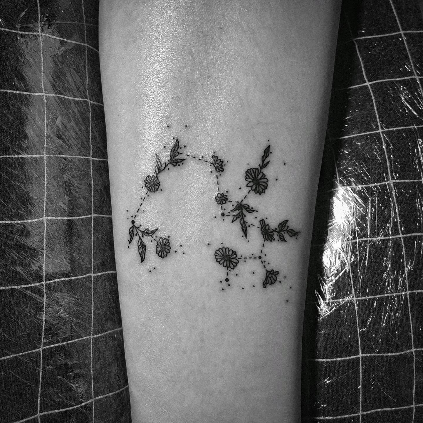 Flower Sagittarius Constellation Tattoo -nazaga.ink