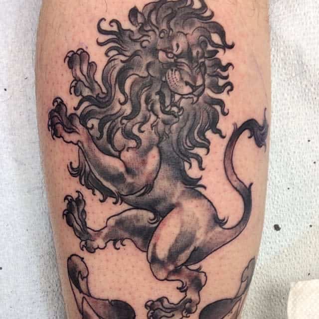 Scottish Lion Tattoo Vaseline Hand