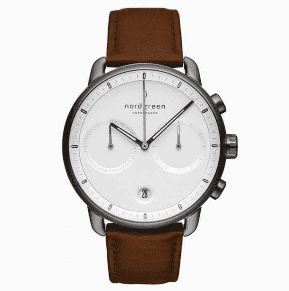 Nordgreen Pioneer Watch with Brown Leather Strap