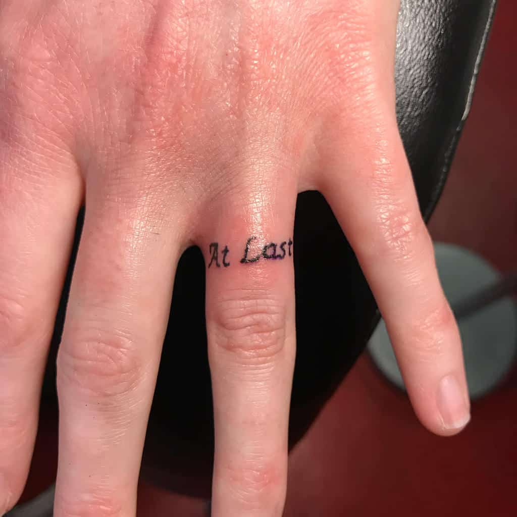 Script And Lettering Ring Tattoo J.a.yelle