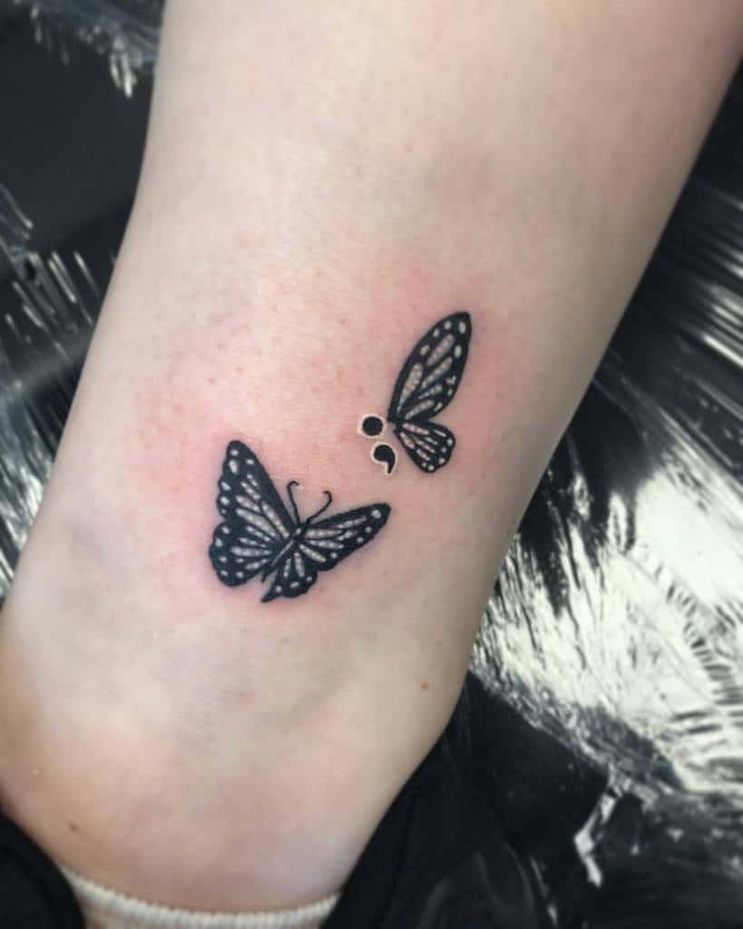 Top 65 Best Semicolon Butterfly Tattoo Ideas - 2021 Inspiration Guide