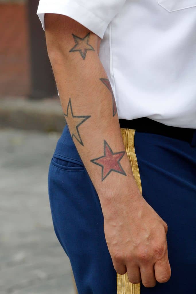 Serviceman Philadelphia Star Tattoos Arm
