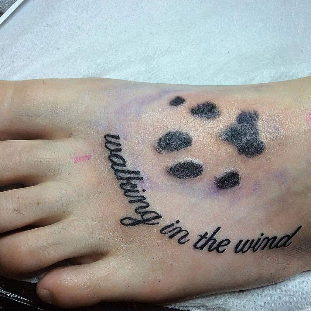 Shaded Cat Paw Print Tattoo lookswow