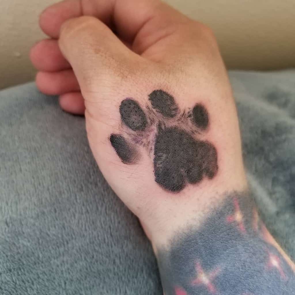 Shaded Cat Paw Print Tattoo omg_its_winke