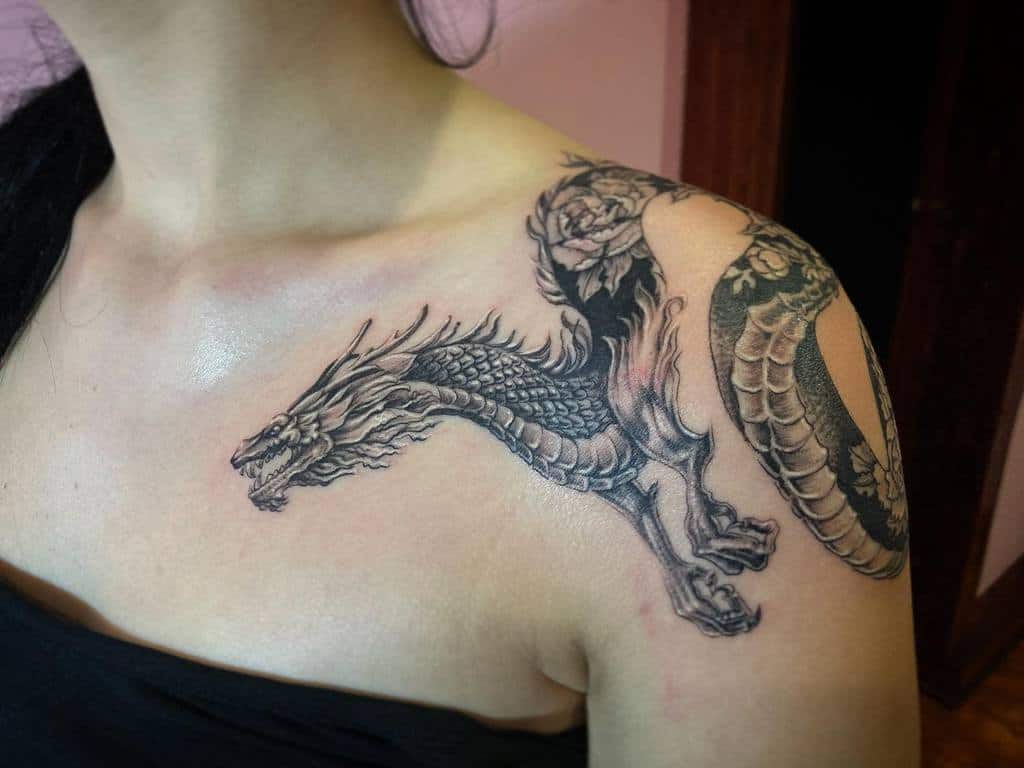 Shoulder Dragon Tattoos for Women alexandr_yaroschenko
