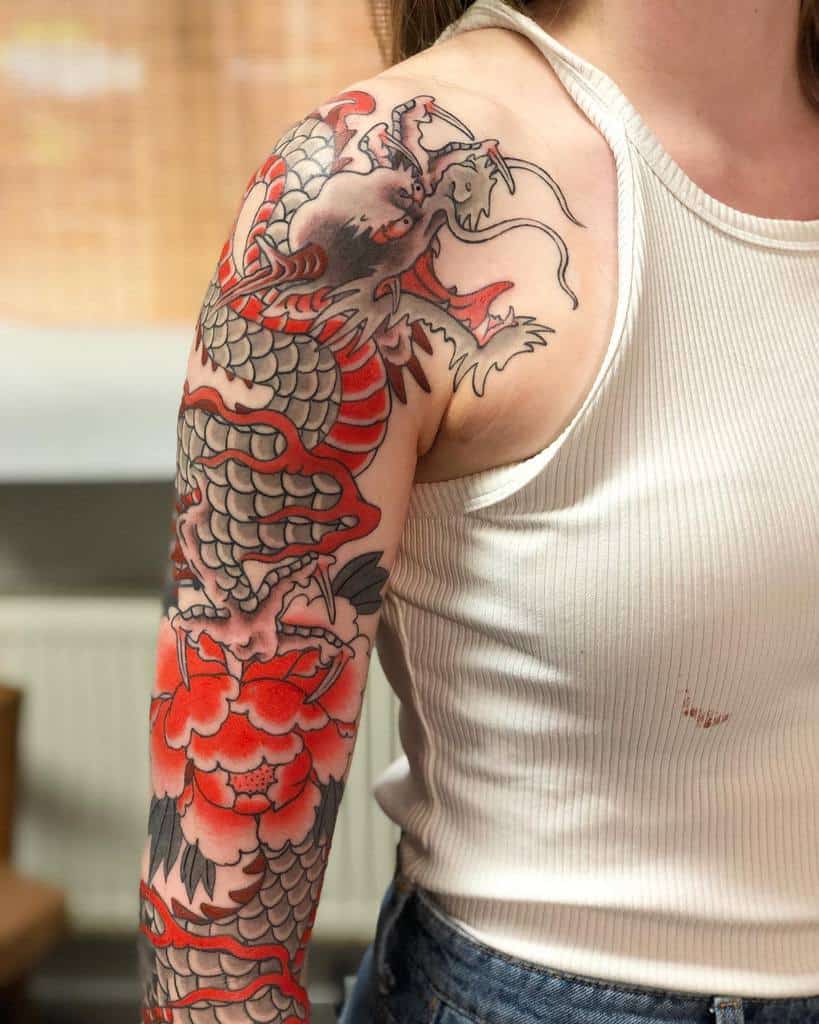 Shoulder Dragon Tattoos for Women thomaspineiro