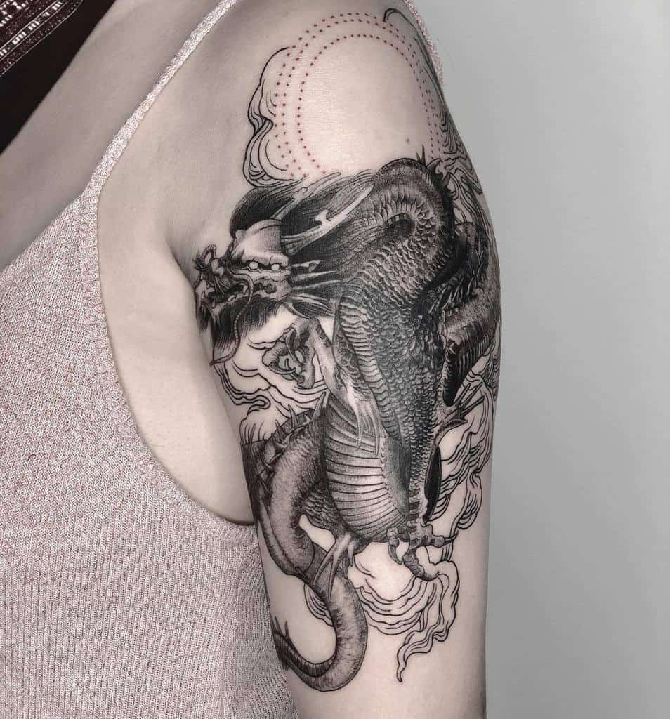 Shoulder Dragon Tattoos for Women wilwang_tatt