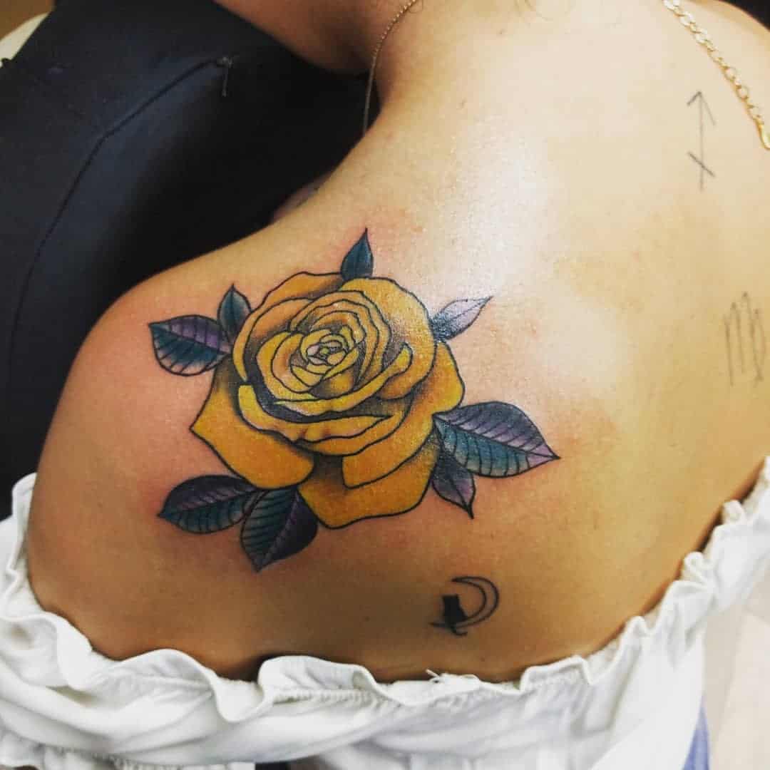 Shoulder Yellow Rose Tattoo -jennaseaconvery