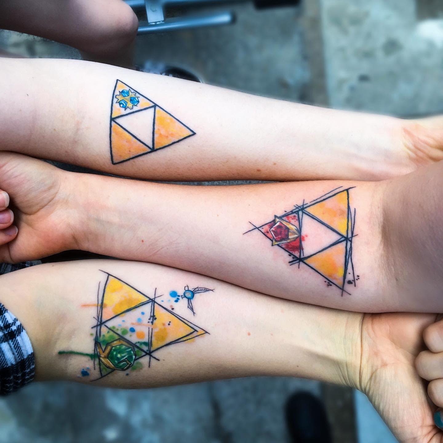 Triangle Sister Siblings Tattoo Ideas -wrendragon