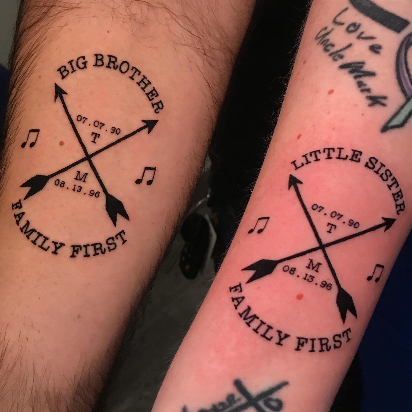 Some cool tattoos for a brother and sister #blackandgreytattoo  #colourtqttoo #sun #family #Ink #Inkedmag #Tattoolife #Tattooed #Tats  #Ta... | Instagram