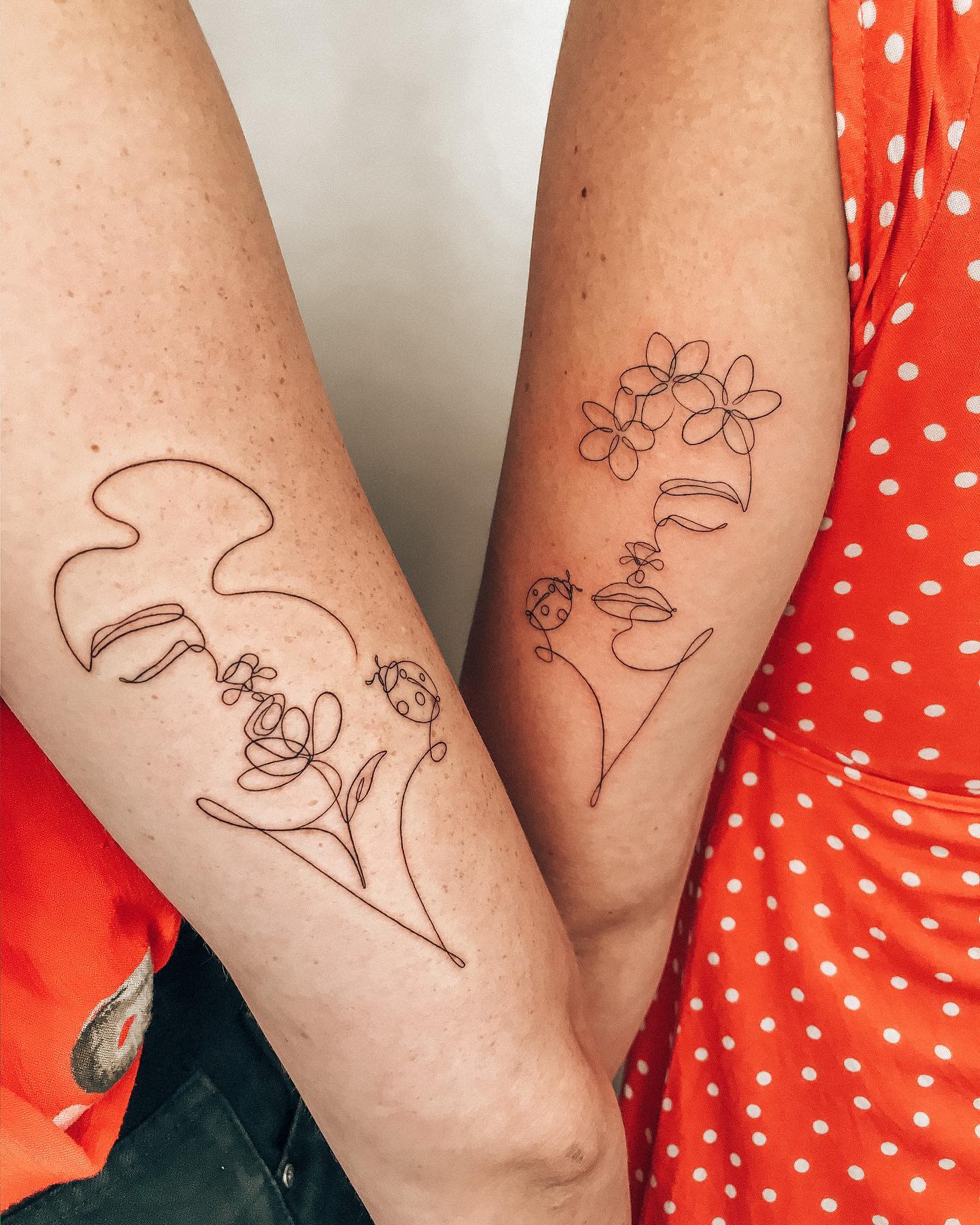 Unique Sister Siblings Tattoo Ideas -ragamuffionn
