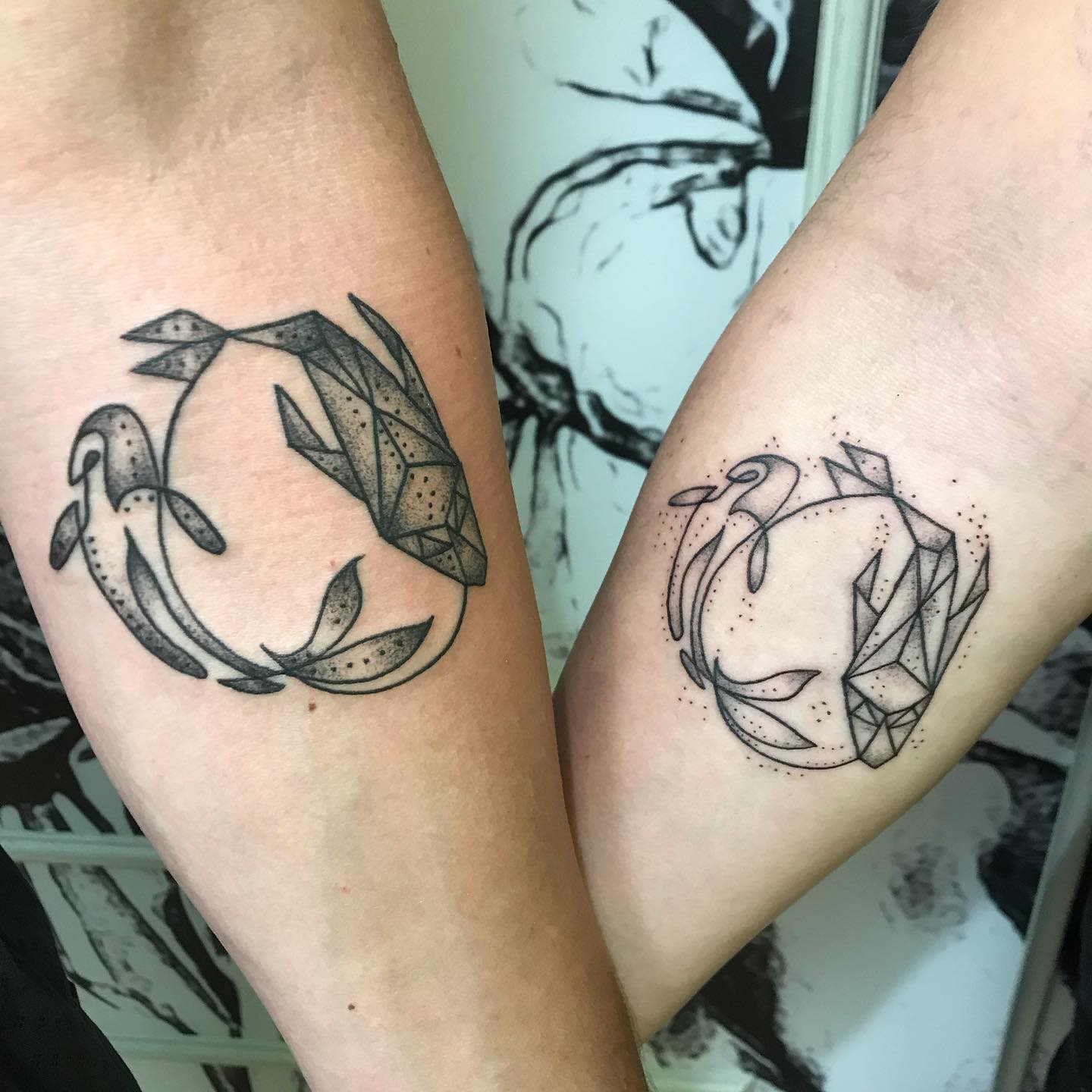 Unique Sister Siblings Tattoo Ideas -terezka_tattoo