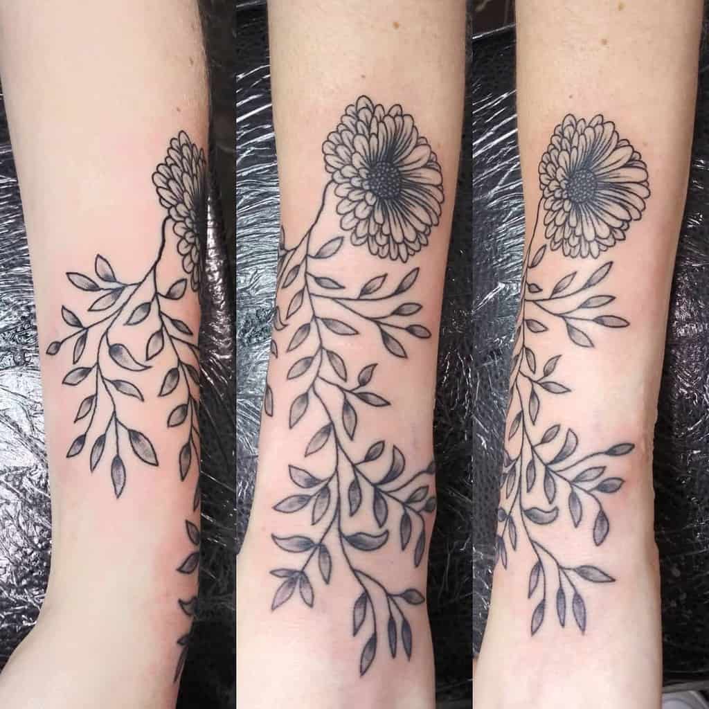 Simple Aster Flower Tattoo karmaink420