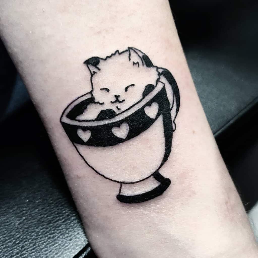 Simple Cat Forearm Tattoo bumblegee.tattoo