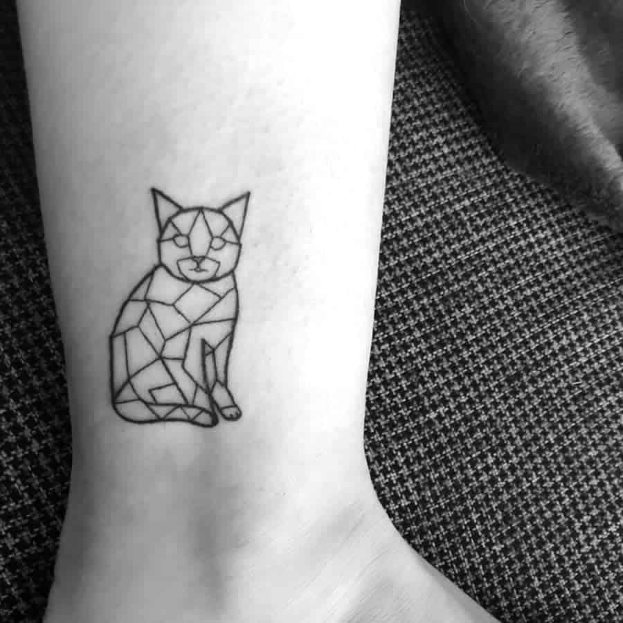Simple Cat Geometric Tattoo jukel_93